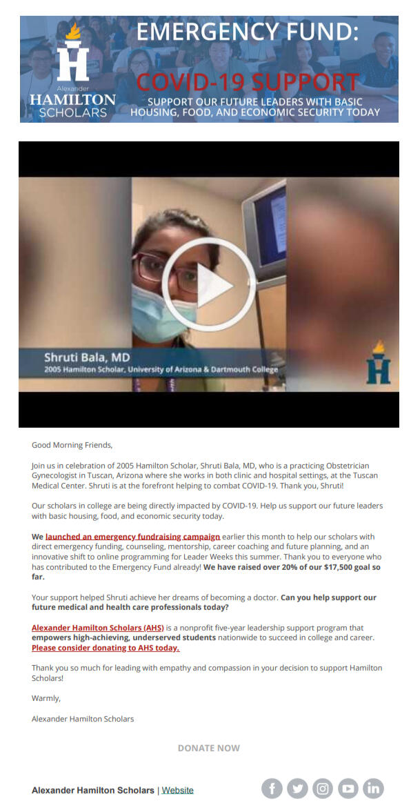 AHS Medical Monday Email Appeal